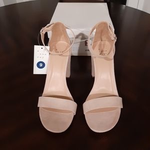 BLUSH colored womens open toe heels